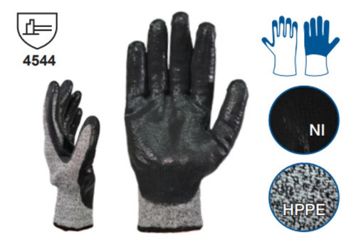 Guante Anticorte Nitrilo Nivel 5 Certificado T10 Dps X 6 Un 1