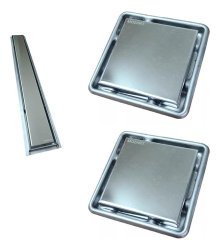 Combo Rejillas Mozart P/piso Lineal 70x10 Cuadrada 12x12 X2 0