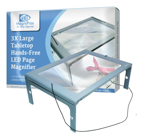 Lupa Magnificadora De Lectura 3x Grande 12 Leds 0