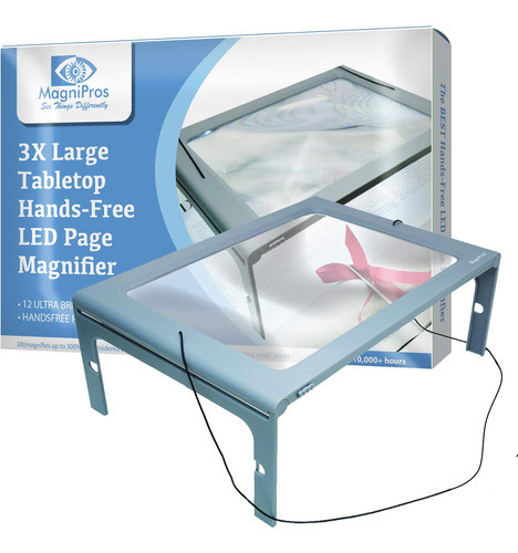Lupa Magnificadora De Lectura 3x Grande 12 Leds 1