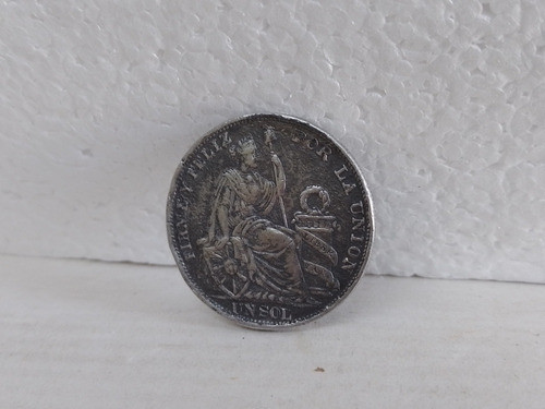 Moneda De Peru Un Sol De Plata  Año 1894 9 Decimos Fino T.f. 1