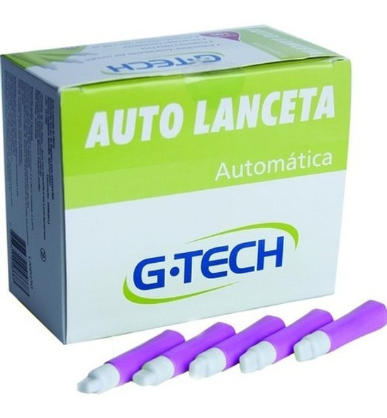 Auto Lancetas Glicose Automática Com 100 Unidades G-tech 1