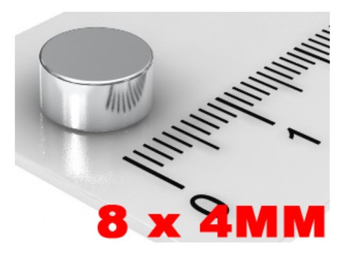 Imã De Neodímio Disco 8mm X 4mm * 100 Peças * 8x4 Mm 0