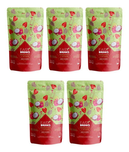 Preparado Para Drink Morango + Pitaya Easydrinks(kit C/ 5un) 0