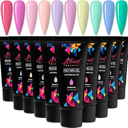 Astound Beauty Polygel Nail Kit Con 10 Colores De Gel En Cre 1