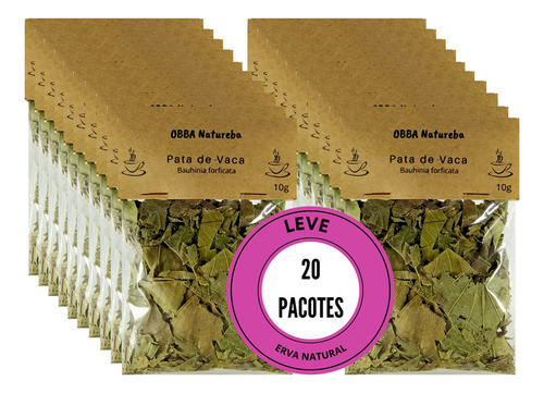 20 Pacotes Chá Pata De Vaca | Verdadeiro Puro Erva Natural 0