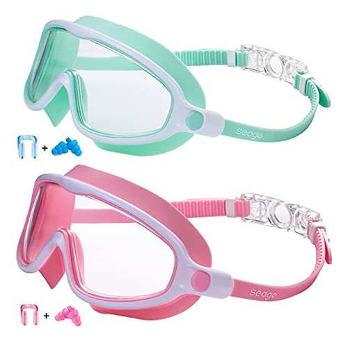 Gafas De Natación Paquete De 2 Antivaho Anti-uv Gafas De Nat 0