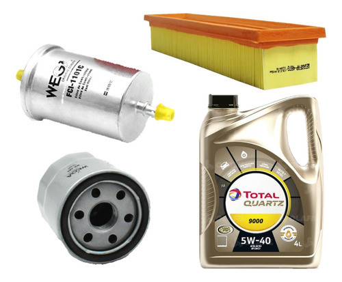 Kit Filtros Aire Aceite Y Combustible + 5w40 Total Clio 1.2 0