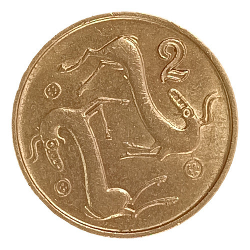 Chipre 2 Cents 1996 Excelente Km 54.3 Pinturas Rupestres 0