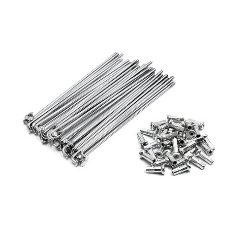 Set 36 Rayos + Niples Katana Moto Reforzados 155mm X 4mm 0