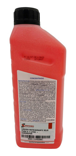 Liquido Refrigerante Concentrado Rojo X 1 Litro 1
