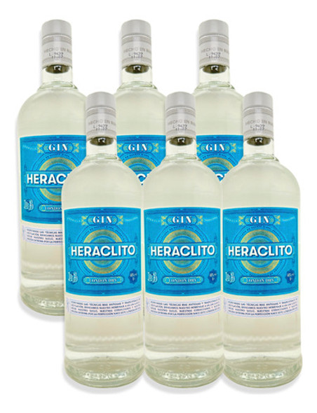 Heraclito Gin London Dry Destilado 1000ml Argentina Caja X6u 0