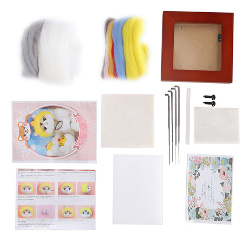 Kit De Feltragem Com Agulha Para Presente Artesanal, Moldura 0