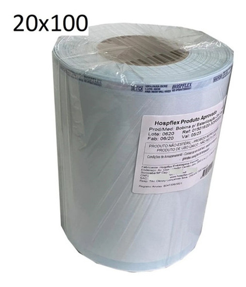 Bobina Esterilização Autoclave 20cmx100m - 1 Rolo 1
