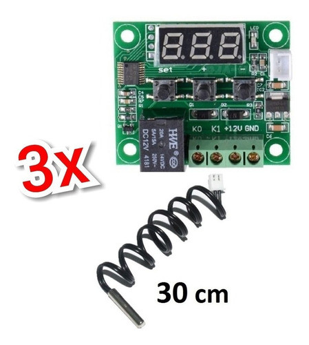 Kit 3 Termostatos Digital W1209 - Controle De Temperatura 0