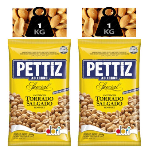 Amendoin Torrado Sem Pele Salgado (2 Kilos) Pettiz Especial 0