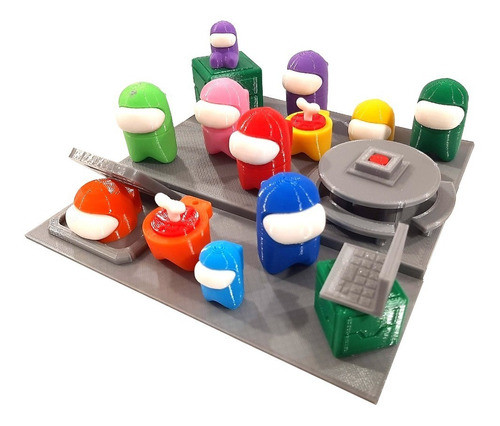 Pack X8 Muñecos Among Us, Mesa, Alcantarilla, Cajas Y Compu 1