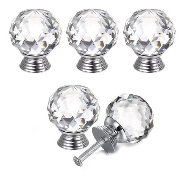 Tirador Cristal Facetado Para Cajón. Esfera. Diamante, X 15 0