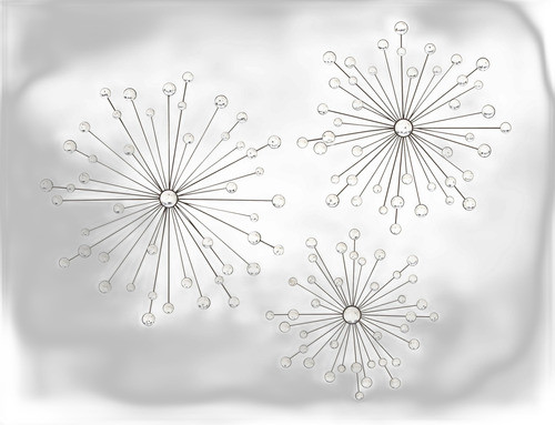 Juego De 3 Decoraciones De Pared De Starburst Con Joyas De M 0