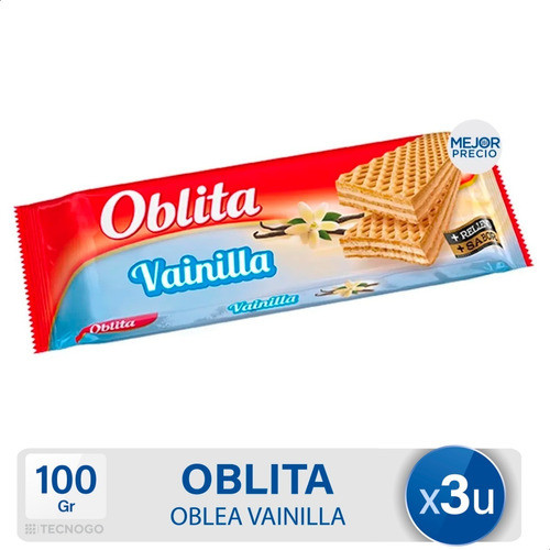 Galletitas Oblea Oblita Vainilla Dulces Pack X3 0