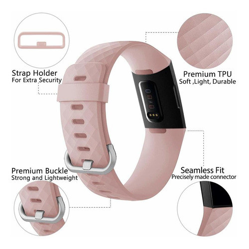 Malla Para Reloj Fitbit Charge 3 Y Charge 3 Se (rosa) 1