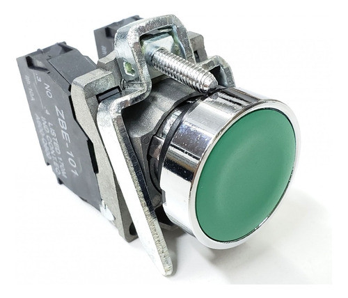 Botón Interruptor Rasante Verde Momentáneo 1no+1nc 0
