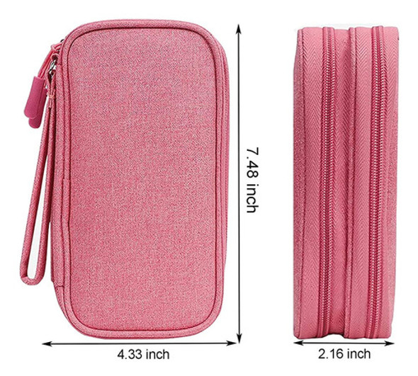 Neceser Impermeable Rosa Para Accesorios Electronicos 1