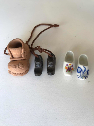 Lote 6 Zapatos Miniatura Hechos A Mano. Importad Deco. Envío 1