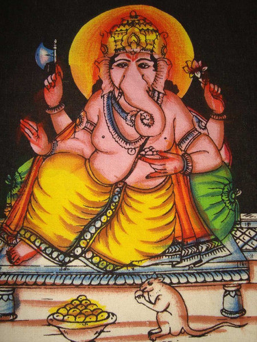 Panô Estampado Tecido Indiano Divindade Hindu Ganesha 2 Pp 1