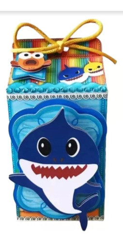 35 Cajitas Milk Box De Baby Shark 0