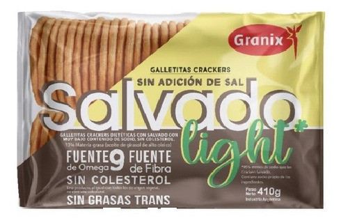 Crackers Salvado Sin Sal Light Granix  X 410grs 0
