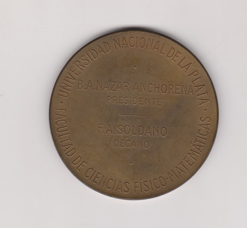 Medalla La Plata Año 1924 Mecanica Electrotecnica 61 Milimet 1