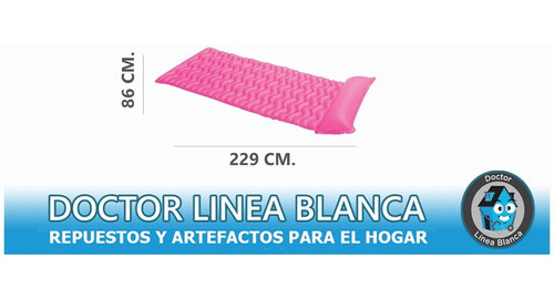 Colchoneta Inflable Para Pileta Intex Olas  229 X 86 Cm Rosa 1