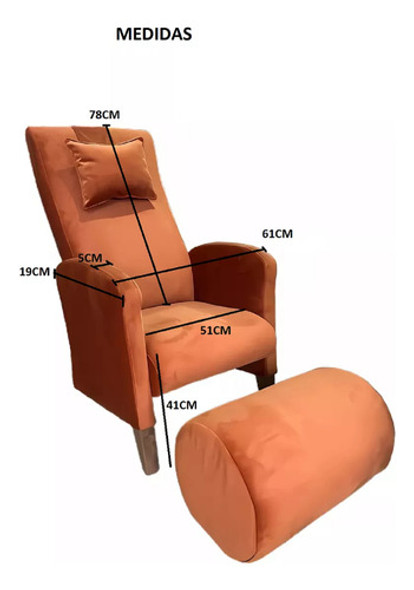 Butaca Sillón Confort Apoyapiés Comodo Diseño Curvo 1