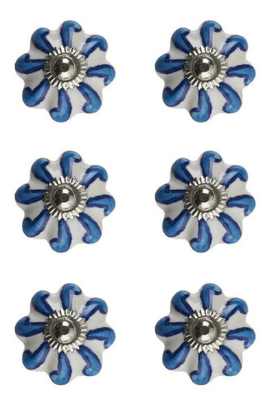 Setx6 Tirador Petalos De Ceramica D.3cm 0
