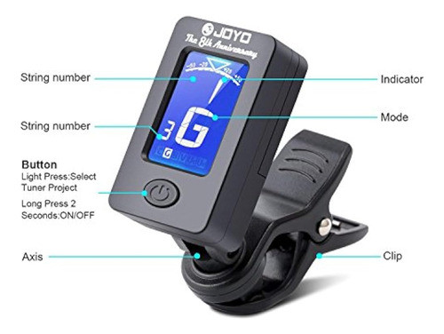 Brotou Sintonizador Electrónico Para Guitarra Con Pantalla L 1