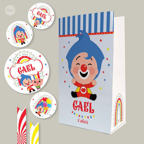 Kit Imprimible Payaso Plim Plim Candy Bar Tukit 1