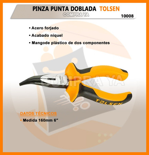 Pinza Alicate De Punta Curva 160mm 6 Pulgadas 1