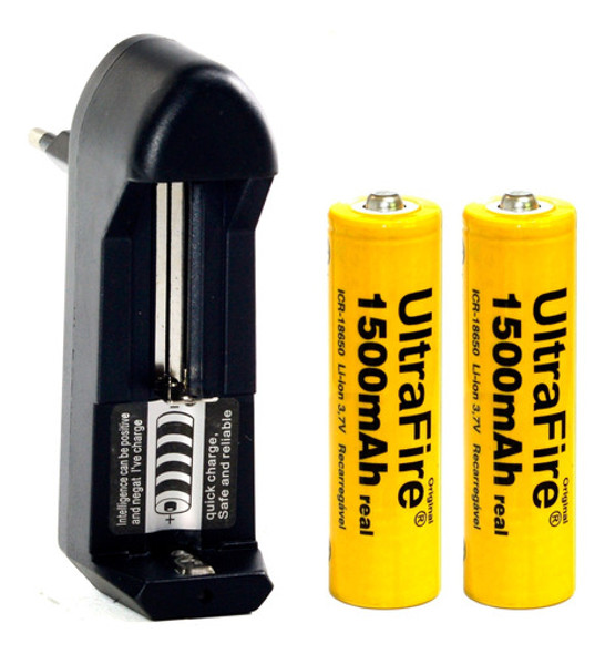 Carregador Bat 18650 + 2 Bat 18650 0