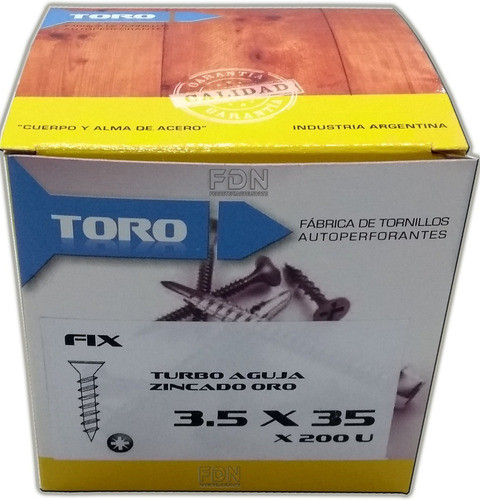 Tornillo Fix 3.5 X 35 -  Caja X 200u - Dorados - Fdn 0