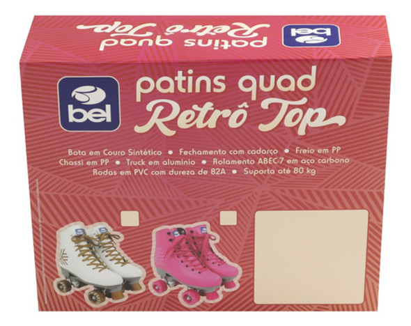 Patins Bel Quad- Retro Top Branco-dourado Tam. 38 0