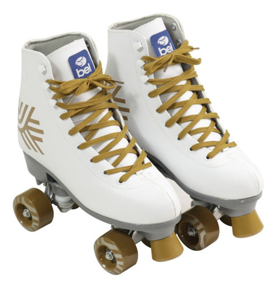 Patins Bel Quad- Retro Top Branco-dourado Tam. 38 1