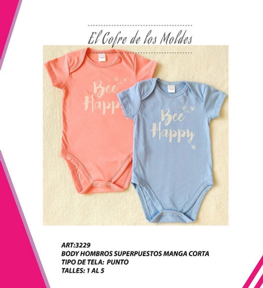 Molde Digital Body Hombro Cruzado Manga Corta,talles 1 A 5 1