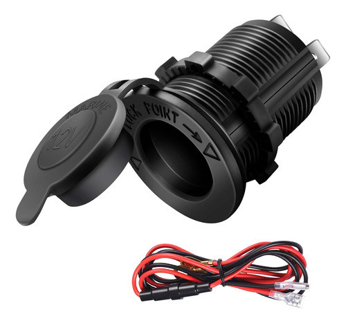 Enchufe Hembra 12v. Contra Agua Con Tapa, Autos Y Motos 0