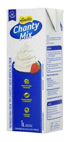 Kit C/4 Chantilly Chanty Mix Amélia 1 Litro C/ Nota Fiscal 1