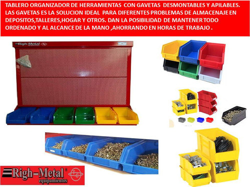 Tablero De Herramientas 690x 500 Mm Con/6 Gavetas  Righmetal 1