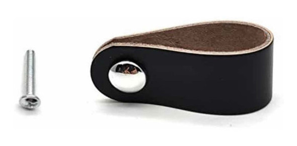 Tirador De Cuero Negro Para Muebles 0