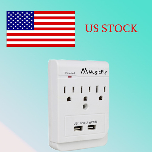 Doble Puerto Usb 3 Ca Placa Panel Tr Receptáculo Pared Carga 1