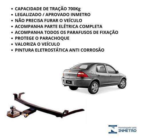 Engate Rabicho Prisma 2008 2009 2010 2011 2012 Tração 700kg 1