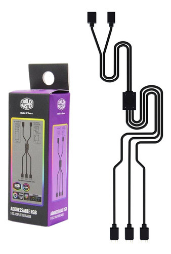 Cable Splitter Cooler Master Argb 1 A 3 Para Fanes Rgb Gamer 0
